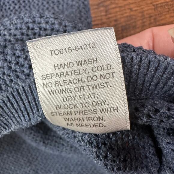 Pendleton Blue V-Neck Long Sleeve Pullover Sweater Womens L Classic Fit Knitted - Picture 4 of 7